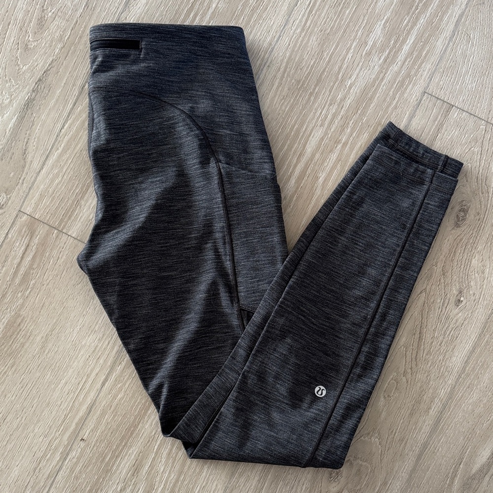 lululemon athletica Fast and Free Charcoal Leggings with pockets